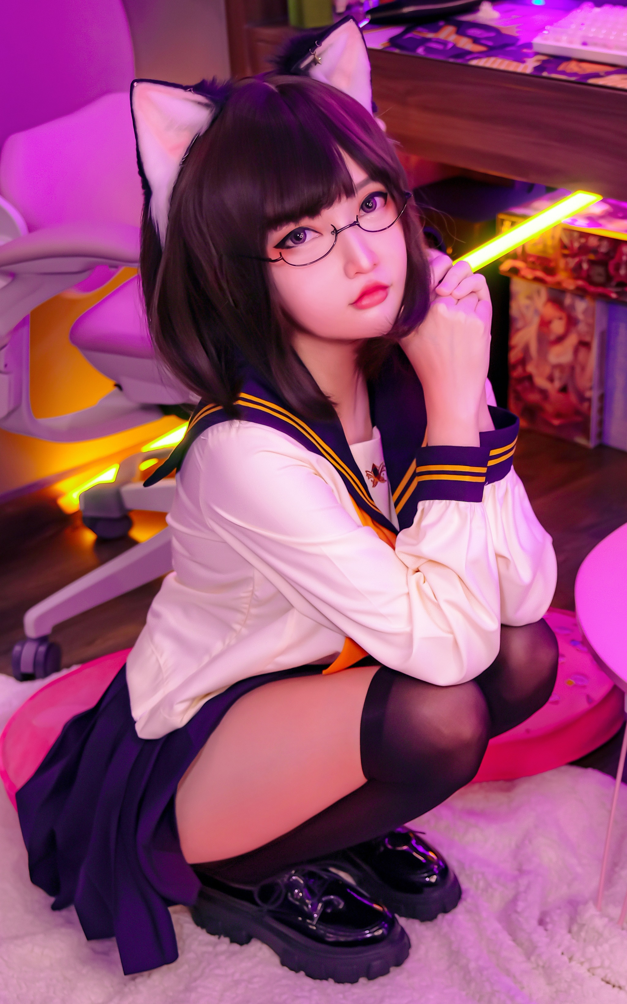 图片[1]-Potato Godzilla – NO.115 Tatami Neko-chan in Seifuku[16P]-XikXak